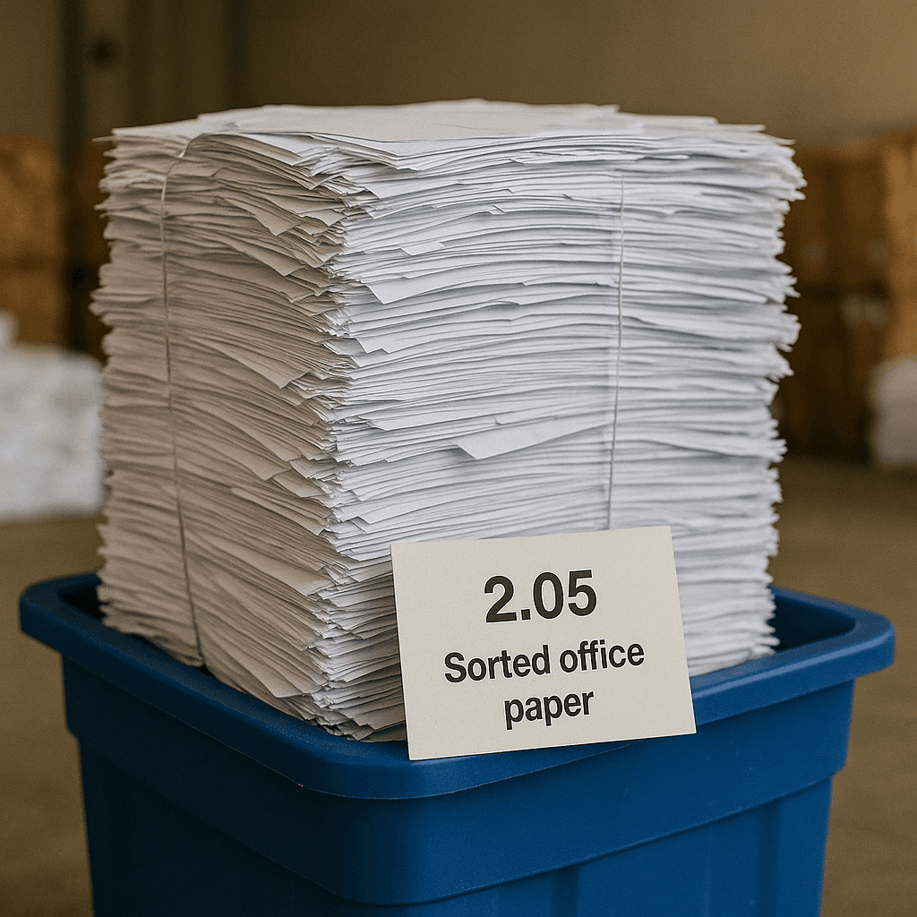 Sorted office paper